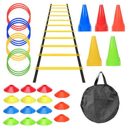 Outdoor Speed Agility Training Kit Football Training Kit Agility Ladder Logo Discs Resistance Umbrella Logo Bucket Jumping Hoop